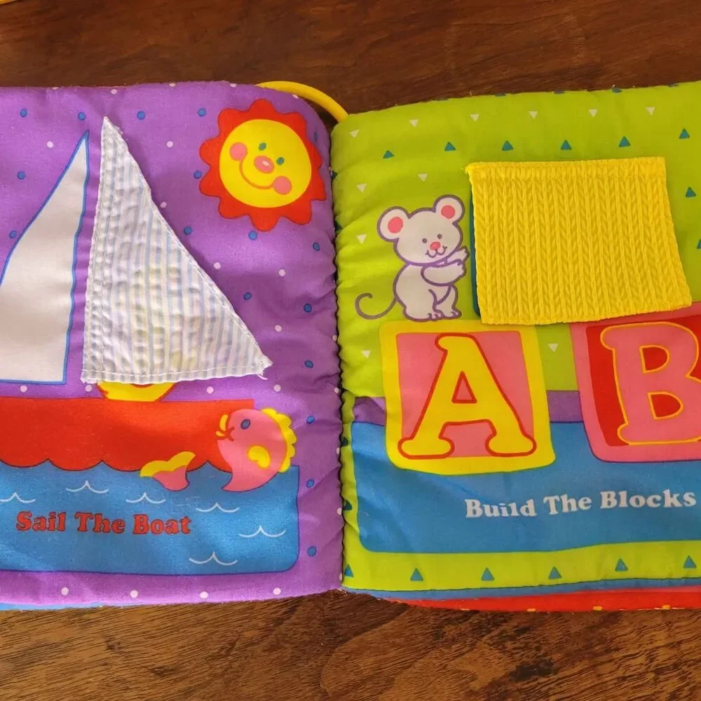 Vintage 1988 PlaySkool Fabric Baby Book Baby's Playtime